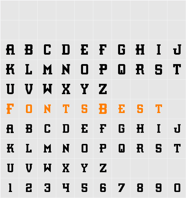 Interceptor Condensed Character Map