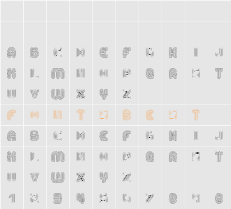 Alt Retro Light Character Map