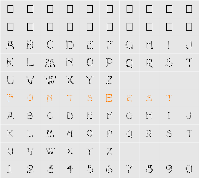 FZ UNIQUE 8 STRIPED Character Map