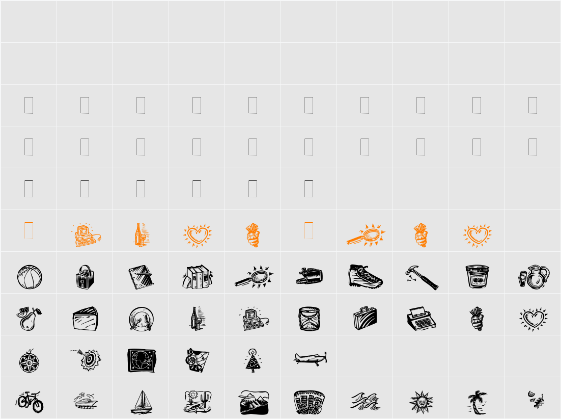 DF Organics One Character Map