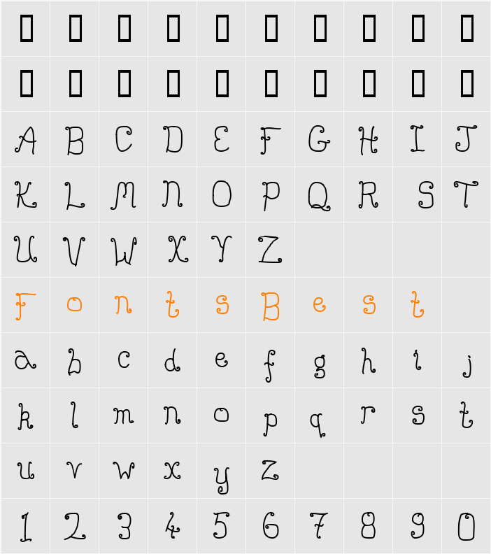 Buttmunch Character Map