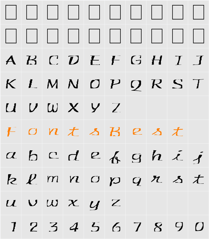 FZ WARPED 30 EX Character Map