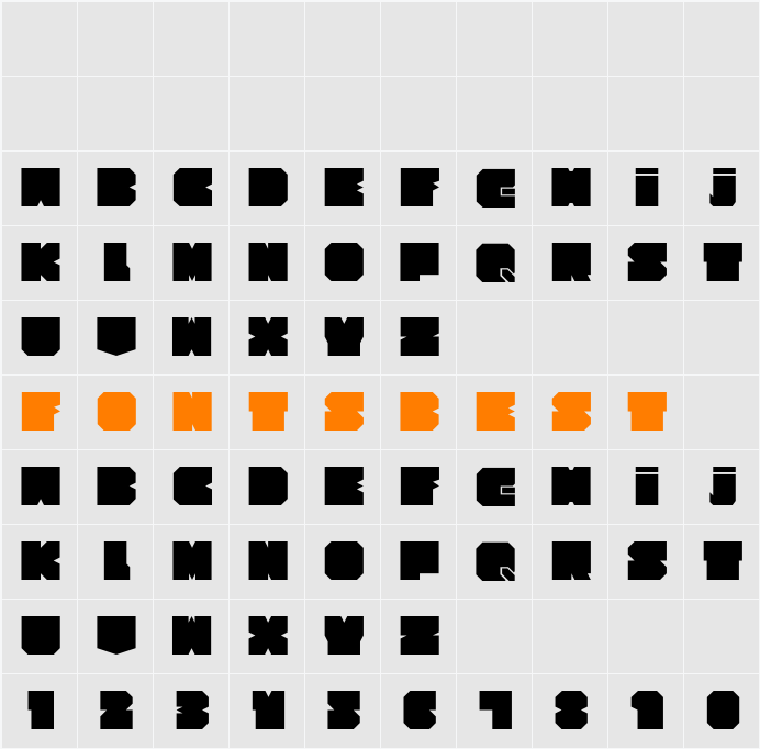 Cubesity v2 Character Map