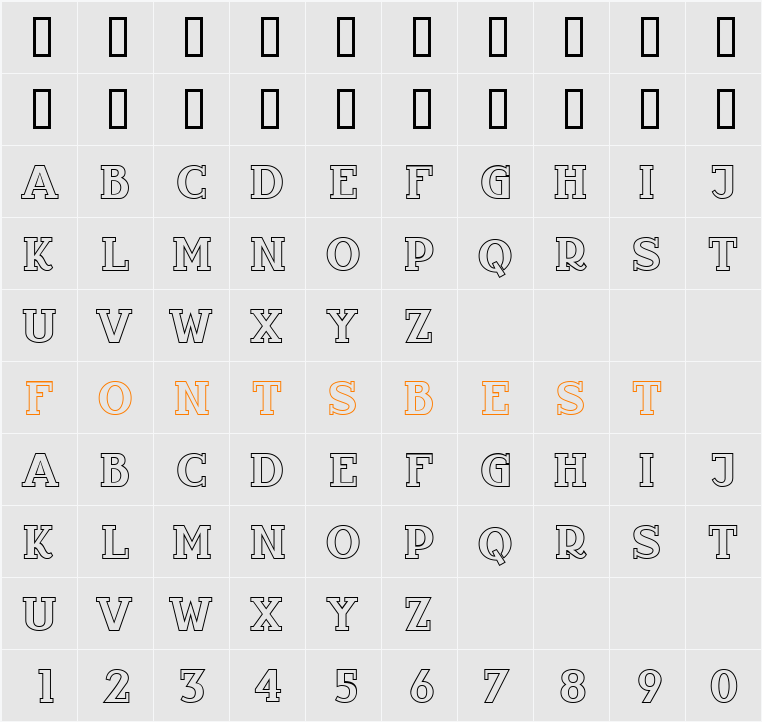 InfantylOut Character Map