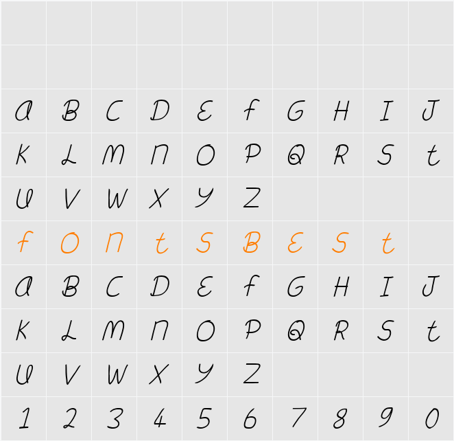 Meant To Be Italic Character Map