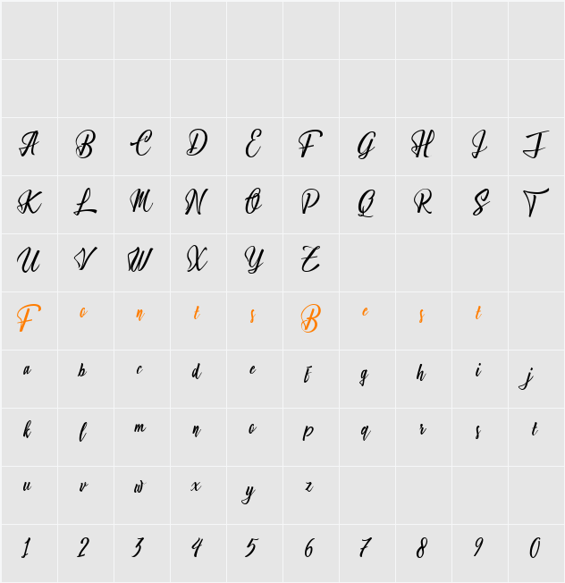 Rosedina Character Map