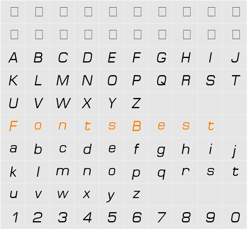 Minima SSi Character Map