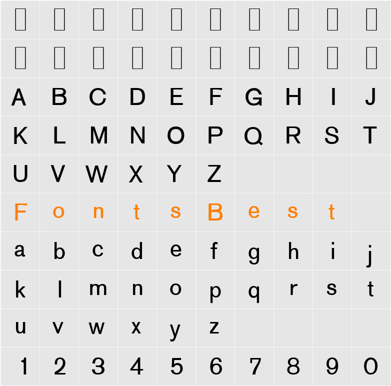 A750-Sans-Oldface Character Map