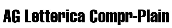 AG Letterica Compr-Plain Font Image