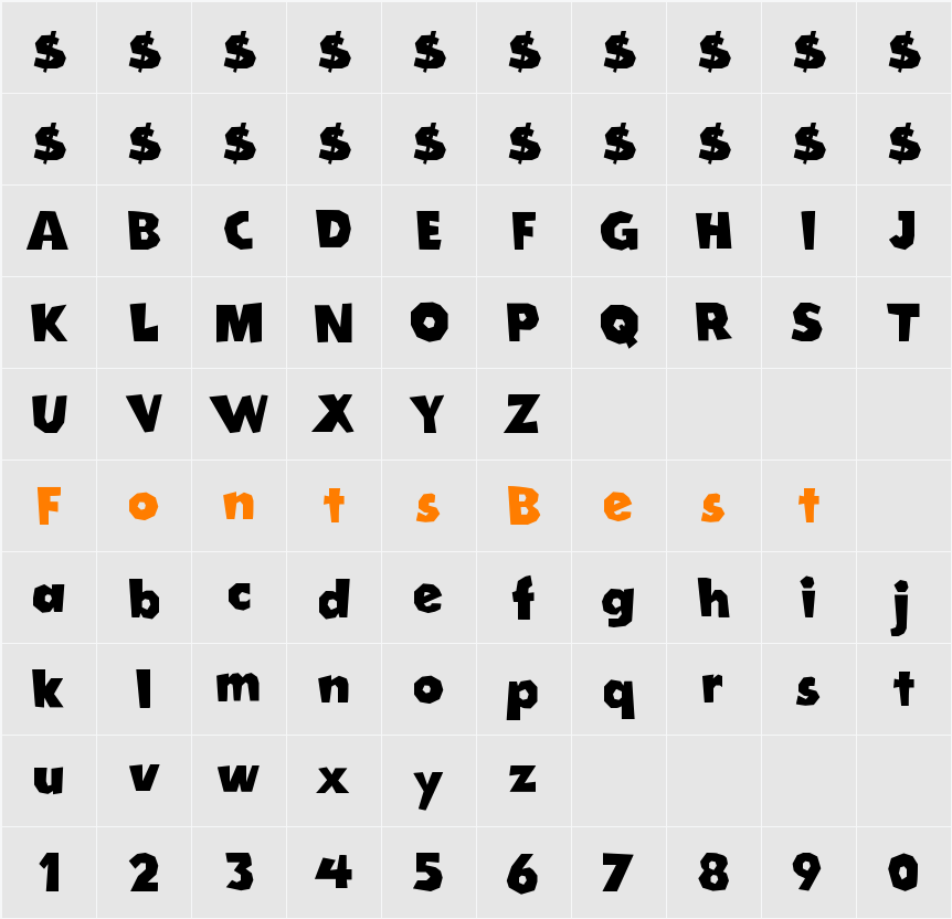 Cordel Groteska Character Map