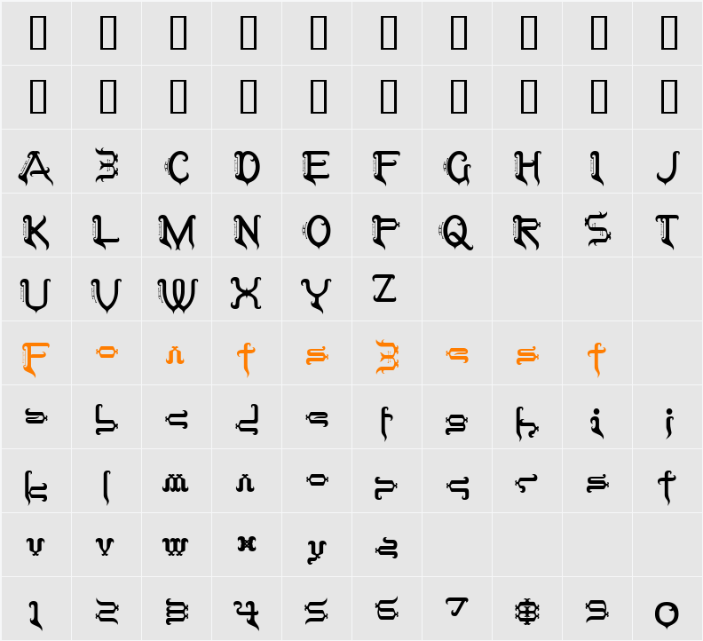 JI-Hoised Character Map