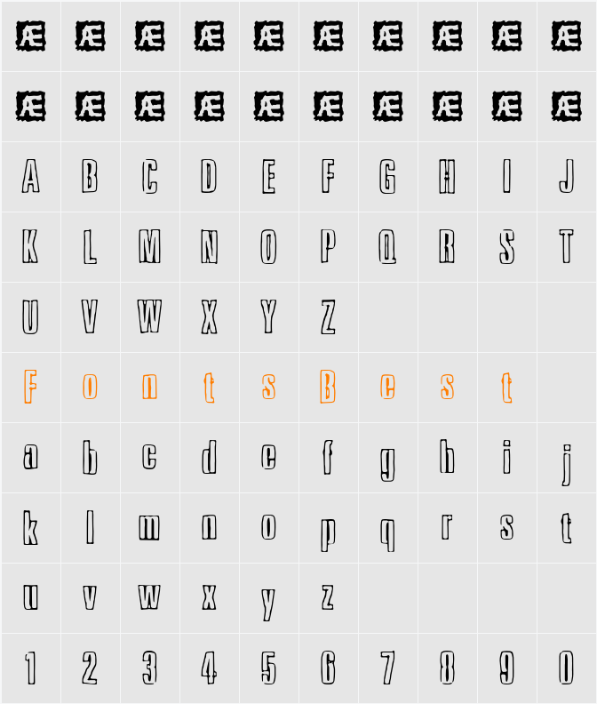 Ink Tank BRK Character Map