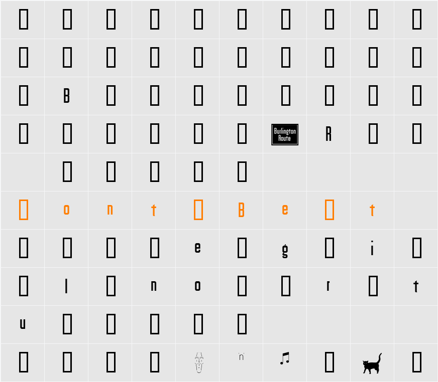 Burlington Character Map