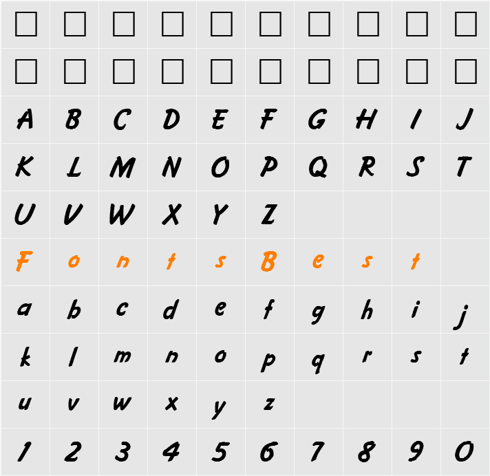 CARISSA Character Map