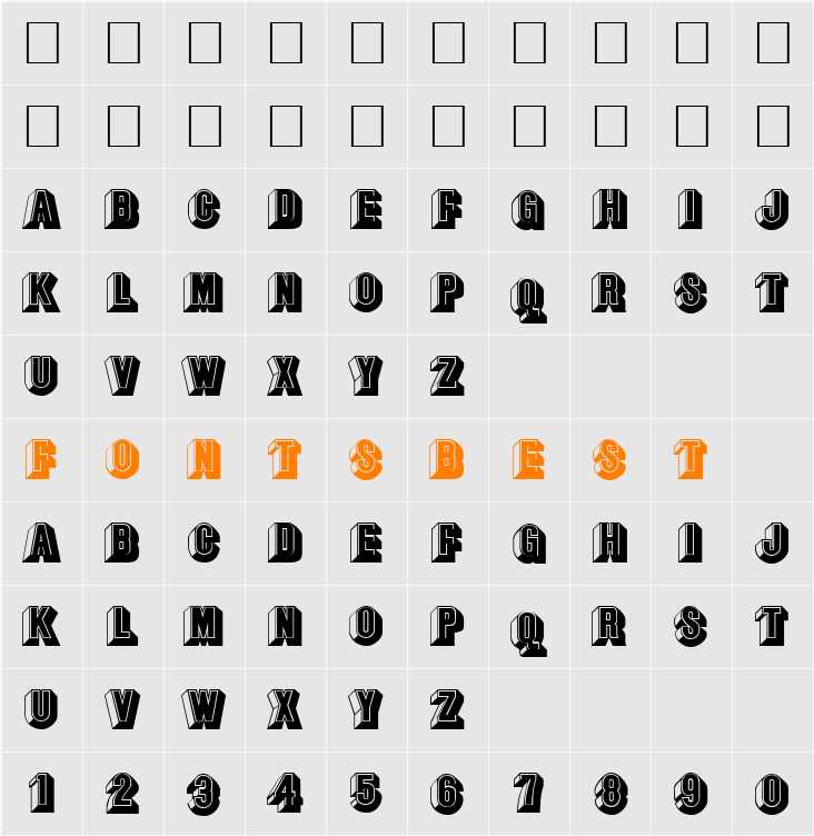 FZ UNIQUE 43 Character Map