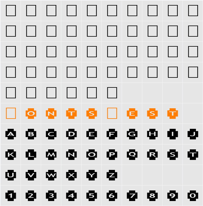 AlphaShapes crosses Character Map