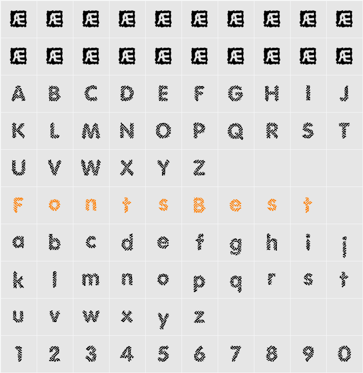 Irritate BRK Character Map