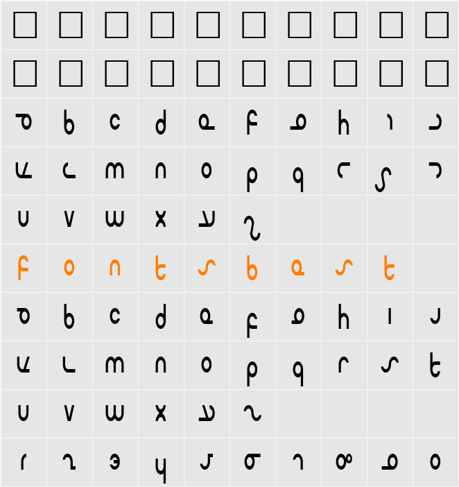 Masterdom Condensed Character Map