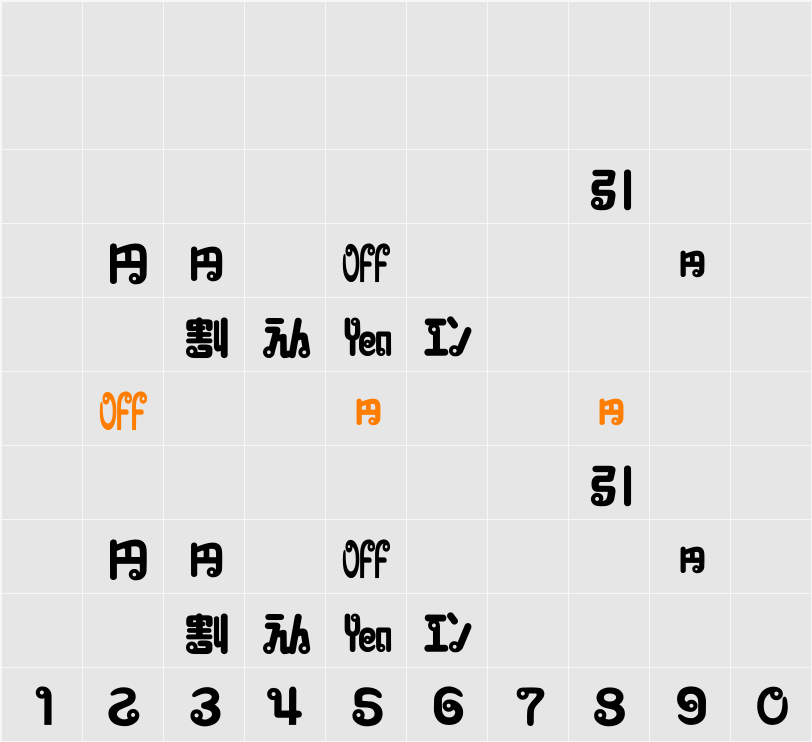 DF-SJOT037-W10 Character Map