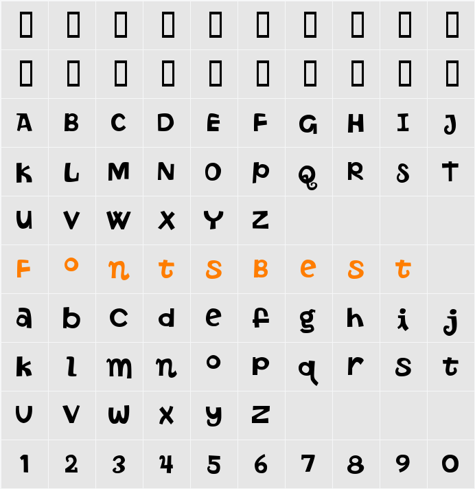 ButterFinger Character Map