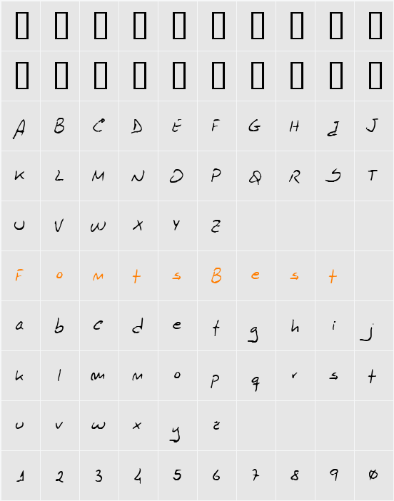 JI-Hexyls Character Map