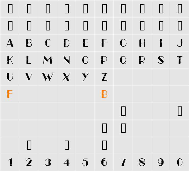 CF Paris Old Style Character Map