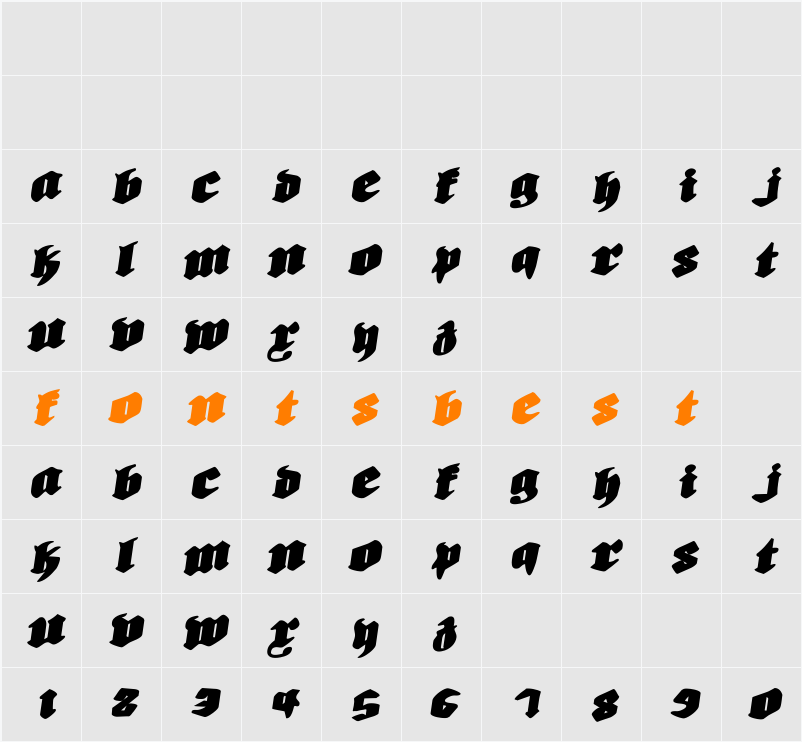 Biergärten Rotalic Expanded Character Map