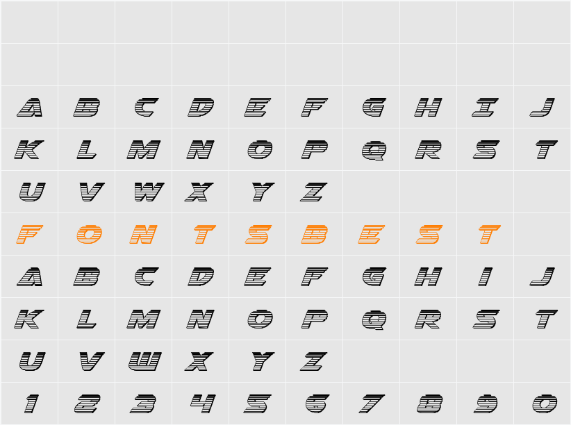 Airstrike Chrome Character Map