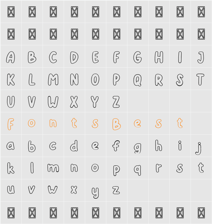 Kiddosy Free Outline Character Map