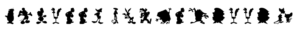 Cartoon Silhouettes Font Image