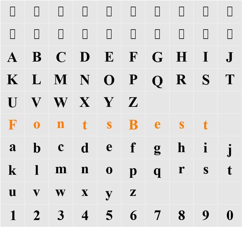 Alpsoft Esliye Character Map