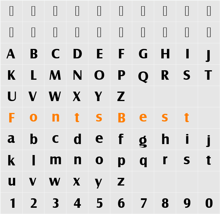 CastleT Character Map