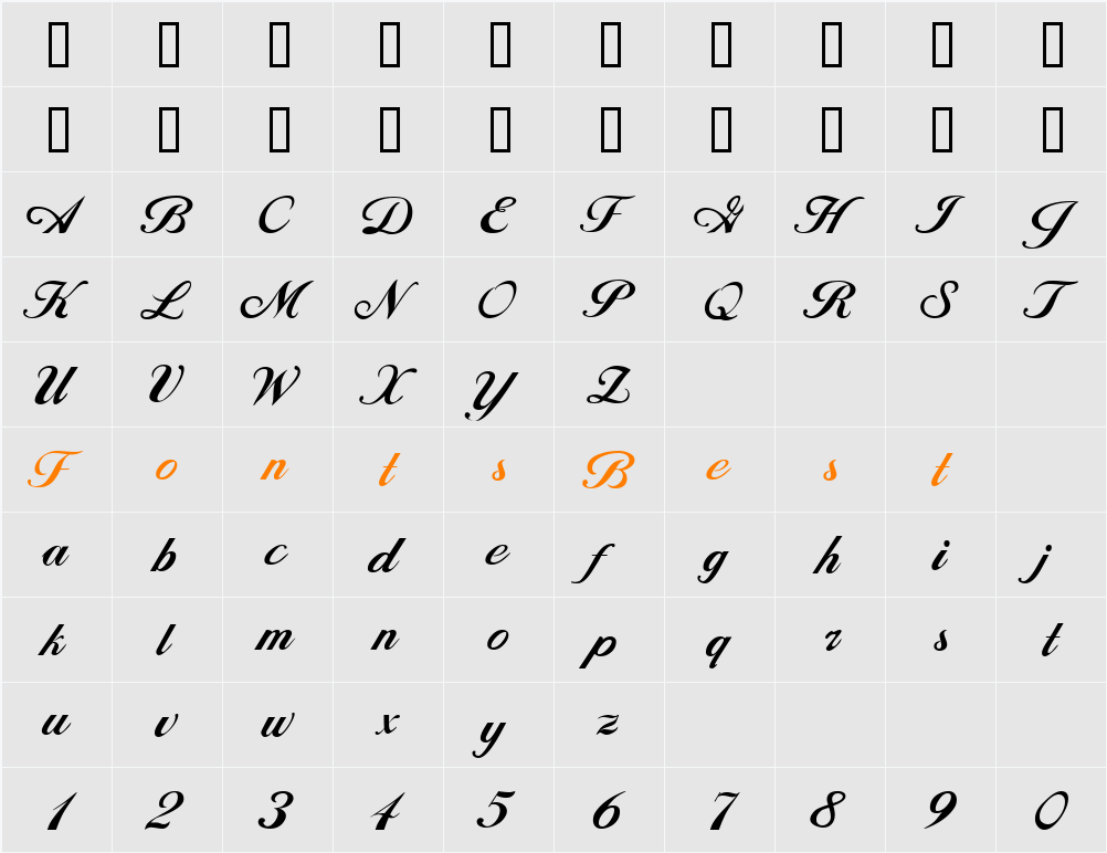 AL Libretto Character Map