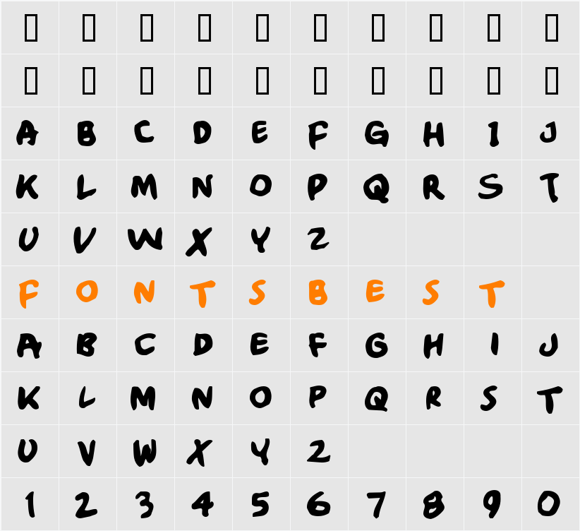 CrumbBlack Character Map