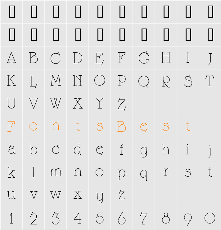 CK Flip Serif Character Map