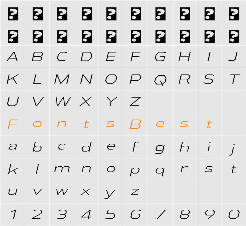 Athabasca Ex Lt Character Map