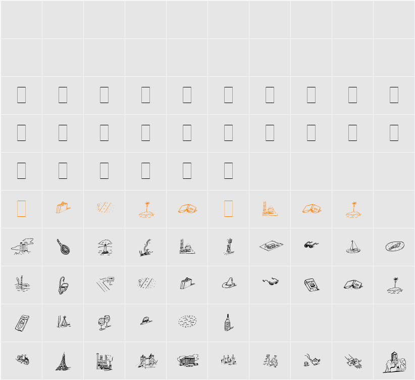 DF Journeys One Character Map