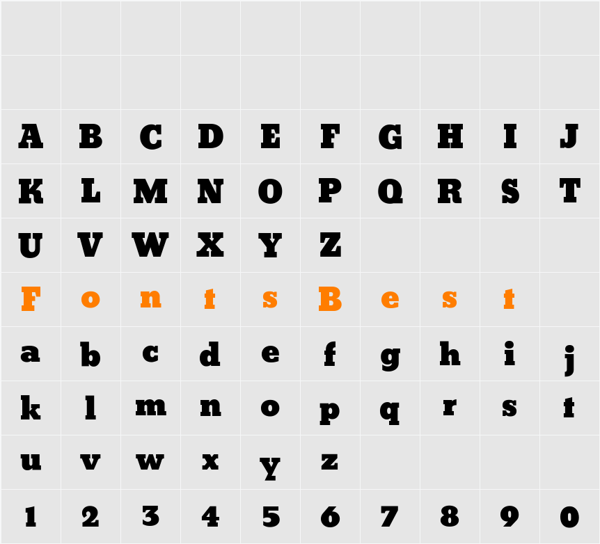 CgBetonExtraBold Character Map