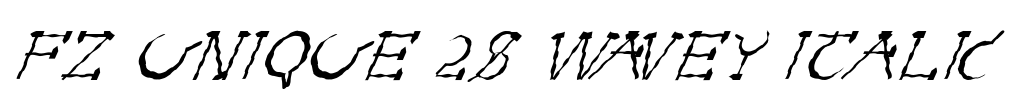 FZ UNIQUE 28 WAVEY ITALIC Font Image