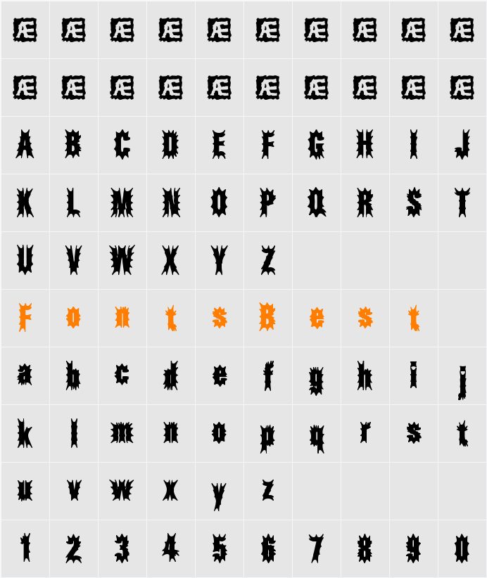 Aftermath BRK Character Map