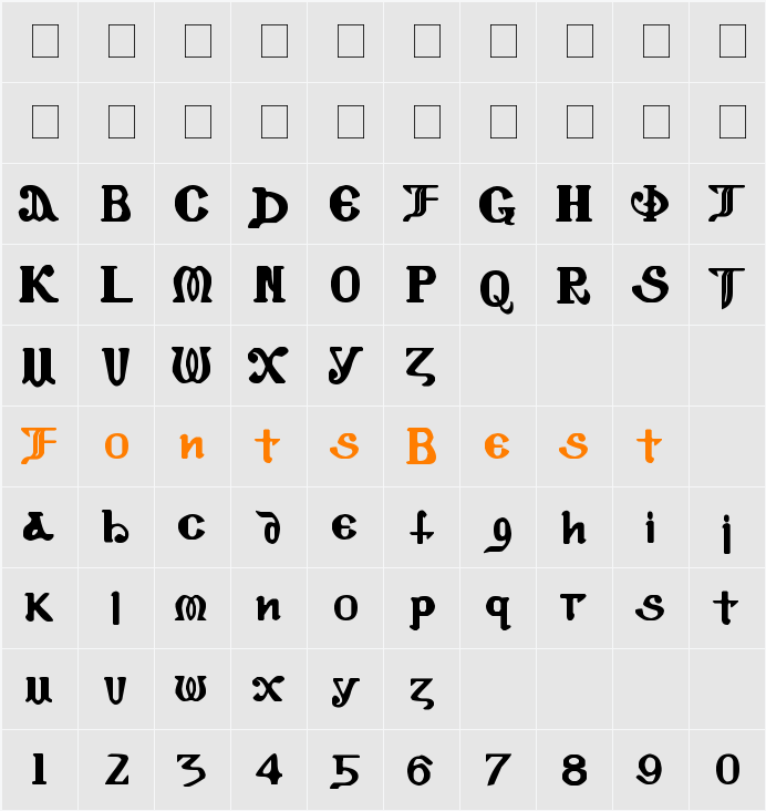 Coptic Eyes Latin Character Map