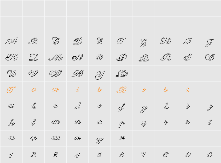 Cantate Beveled Character Map