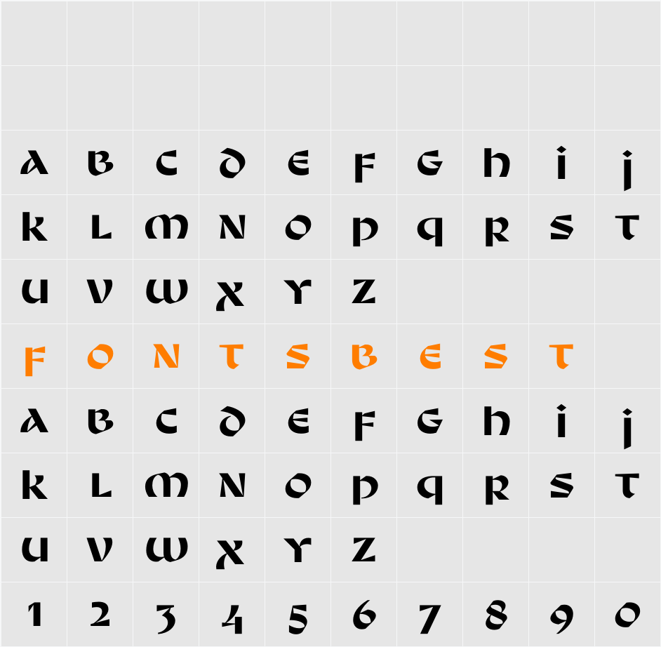 Brevis Character Map