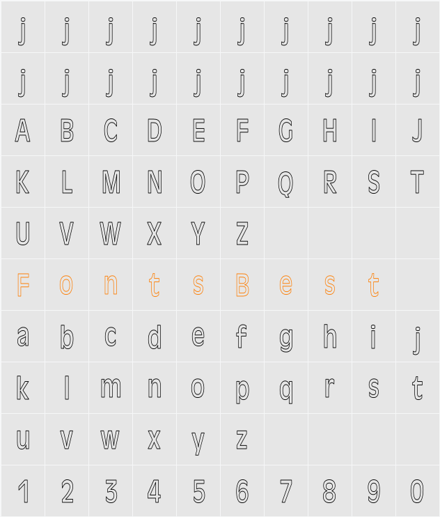 Antique-Olive HC Character Map