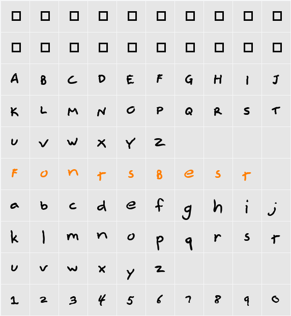 AL Simplicity Character Map