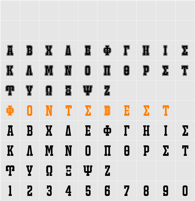 JACKPORT GREEK NCV Character Map