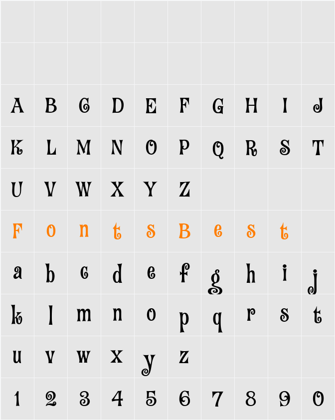 Fantini Character Map