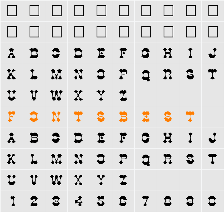 AlamoCapsSSK Character Map