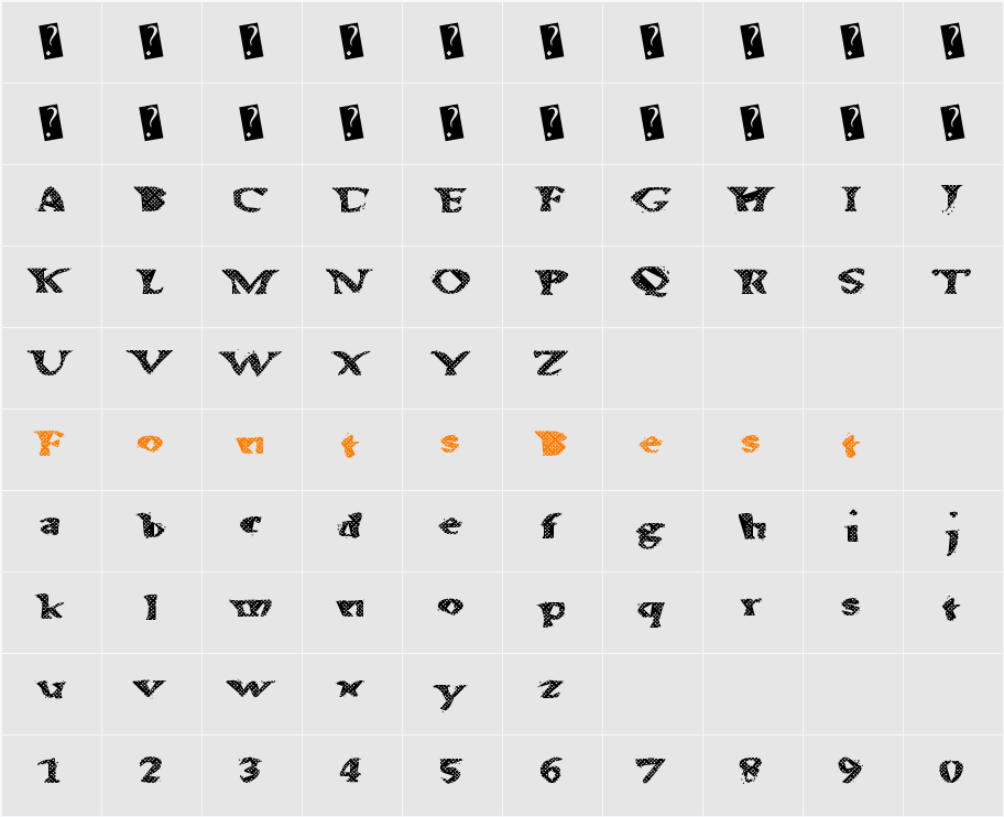 AlienWaffle Character Map