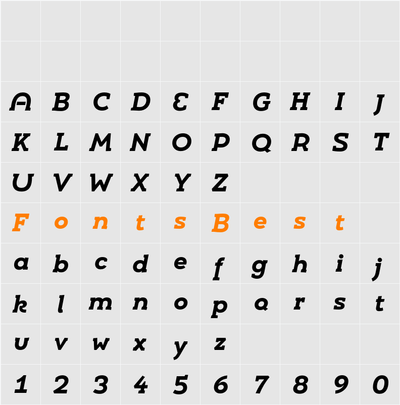 Umba Slab Alt Character Map